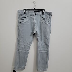 Akademiks Jeans Men 38x30 Grey  Stretch Slim Pants Hip Hop Vtg